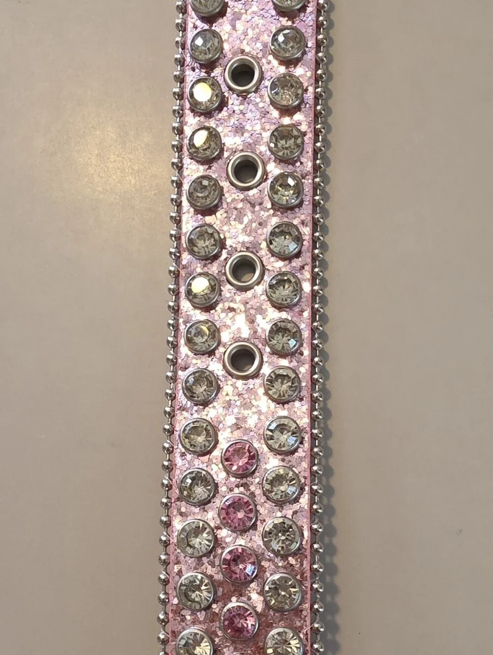 Unbranded Pink Rhinestone Western Belt Sparkly Leather Bling Cowboy Buckle
